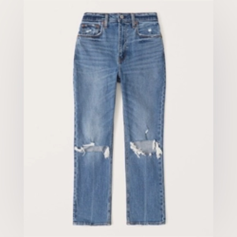 Abercrombie Ankle Straight Ultra High Rise Curve Love Jeans